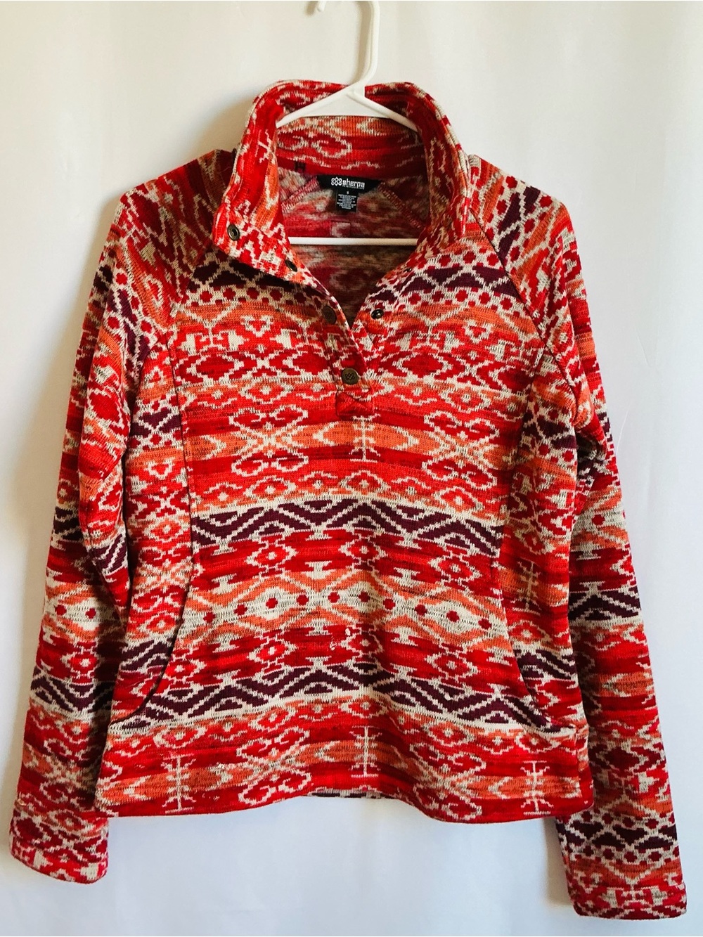 Sherpa Adventure Gear Fleece Pullover S Aztec Red Snap